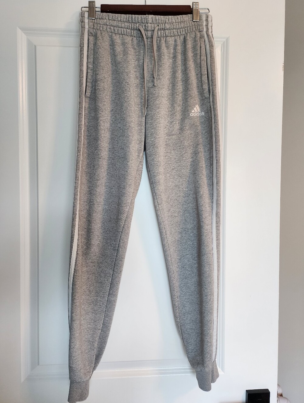 adidas Classic Grey Three Stripe Jogger Sweatpants Women's Size Small